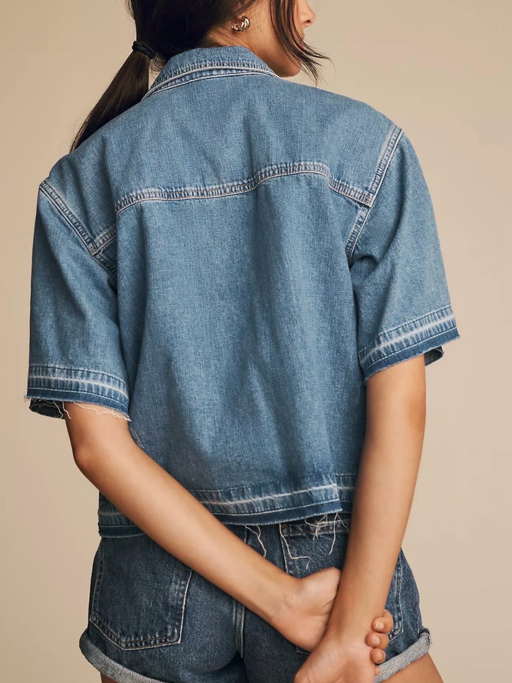 Pilcro Light Blue Denim Shirt - Picture 3 of 5